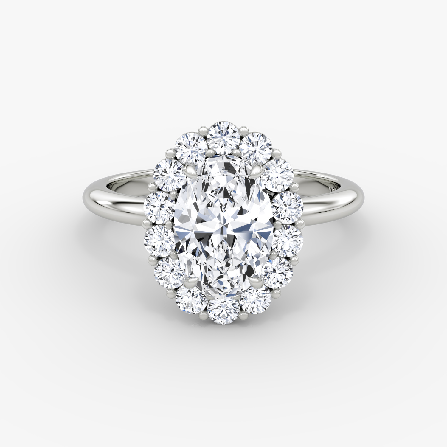 Oval Moissanite Engagement Ring Hidden Halo and Flower Petal Prongs ⋆  Laurie Sarah